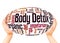 Body Detox word cloud hand sphere concept