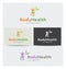 Body, Foliage and Leaves Icon, Logo for Health Business, Cards Mock up in Several Colors