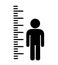 Body height - meter and gauge to measure physical height of person, human and man