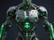 Body of human robot, advanced technology with green light