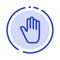 Body Language, Gestures, Hand, Interface, Blue Dotted Line Line Icon