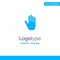 Body Language, Gestures, Hand, Interface, Blue Solid Logo Template. Place for Tagline