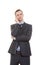 Body language. man in business suit isolated on
