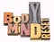 Body and mind reset word abstract