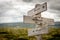 body mind soul text engraved on old wooden signpost outdoors in nature