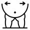 Body obesity icon, outline style