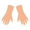 Body parts in cartoon style - arms. Right and left hands front side. Learning body parts for kids