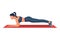 Body plank. A beautiful young girl stands in a perfect plank. Good athletic figure.