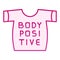 Body positive tshirt flat icon. Shirt pink icons in trendy flat style. Clothes gradient style design, designed for web