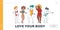 Body Positive Women Diversity Landing Page Template. Happy Multiracial, Multicultural Girl Characters of Different Ages