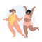 Body Positive Young Woman Couple Dancing Vector