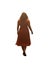 Body Positivity Art. Confident Plus Size Pose with Transparent PNG. pretty long orange red dress.