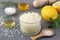 Body scrub of sea salt with lemon