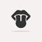 Body senses taste. Tongue icon with shadow