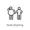 body shaming icon. Trendy modern flat linear vector body shaming