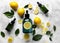 body skincare lemon treatment bottle natural spa lime oil organic. Generative AI.