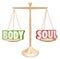 Body and Soul Words Scale Balance Weighing Total Health