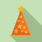 Body star party hat icon flat vector. Paper cone