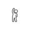 Body stretching exercise line icon