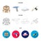 Body tattoo, piercing machine, napkins. Tattoo set collection icons in cartoon,outline,flat style vector symbol stock
