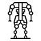 Body tech icon outline vector. Exoskeleton suit