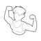 Bodybuilder athlete icon, outline style