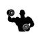 Bodybuilder barbell icon design template vector