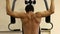 Bodybuilder do his back workout