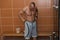 Bodybuilder In Dressing Room - Undressing His Clothing