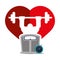Bodybuilder fitness heart weight scale chronometer