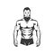 Bodybuilder Fitness Model Illustration. Aesthetic body