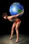 Bodybuilder Holding Earth On Her back