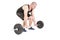 Bodybuilder lifting heavy barbell weights