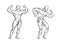Bodybuilder muscle male, sketch. Gym, sport concept