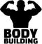 Bodybuilder Silhouette with word bodybuilding