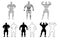 Bodybuilder silhouettes