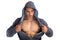 Bodybuilder strong muscular young man hoodie bodybuilding muscle