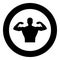 Bodybuildericon black color in circle or round