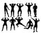 Bodybuilding Activity Silhouettes, art vector design