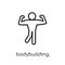 bodybuilding icon. Trendy modern flat linear vector bodybuilding