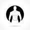 Bodybuilding icon on white background