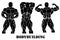 Bodybuilding, power lifting concept in flat style on white background