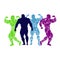 Bodybuilding, power lifting, icon, vector, flat