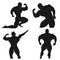 Bodybuilding, powerlifting, athlete, icon, vector