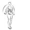 Bodybuilding Sport and activity athlete skipping rope line art drawing