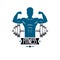 Bodybuilding weightlifting gym logotype sport club, retro style