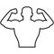 Bodybulider muscle contour, icon on the white background