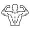 Bodybulider muscle contour, icon on the white background