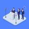 Bodyguard Security Service Isometric Composition