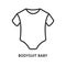 Bodysuit baby flat line icon. Vector illustration infant clothes. Symbol for baby apparel store